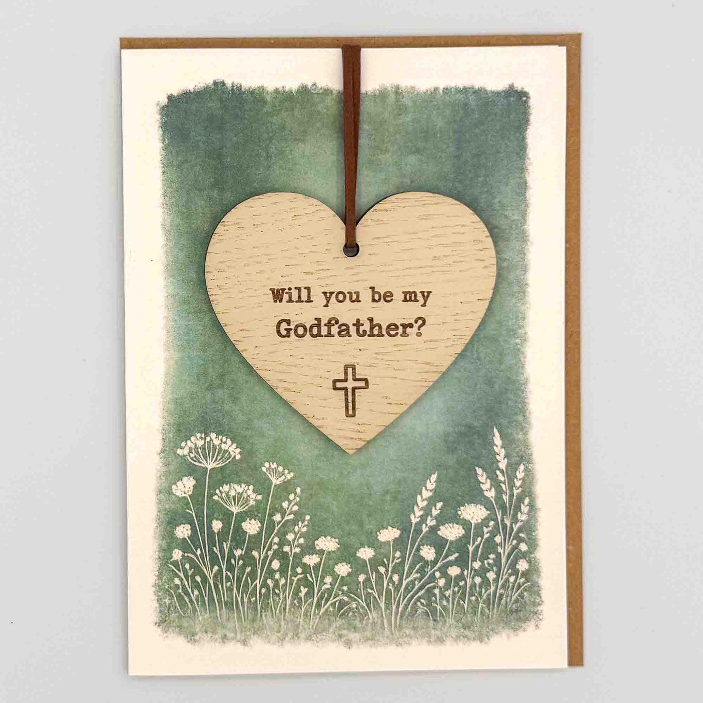 Keepsake Card - Be My Godfather Heart