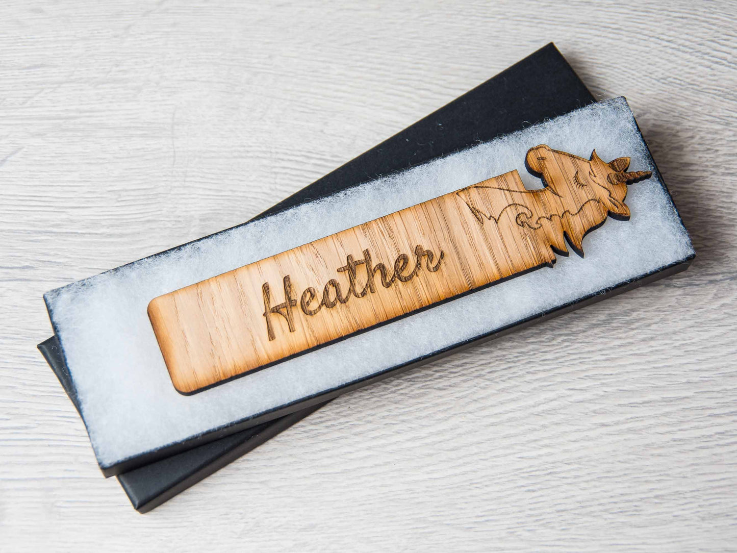 girls unicorn bookmark with gift box