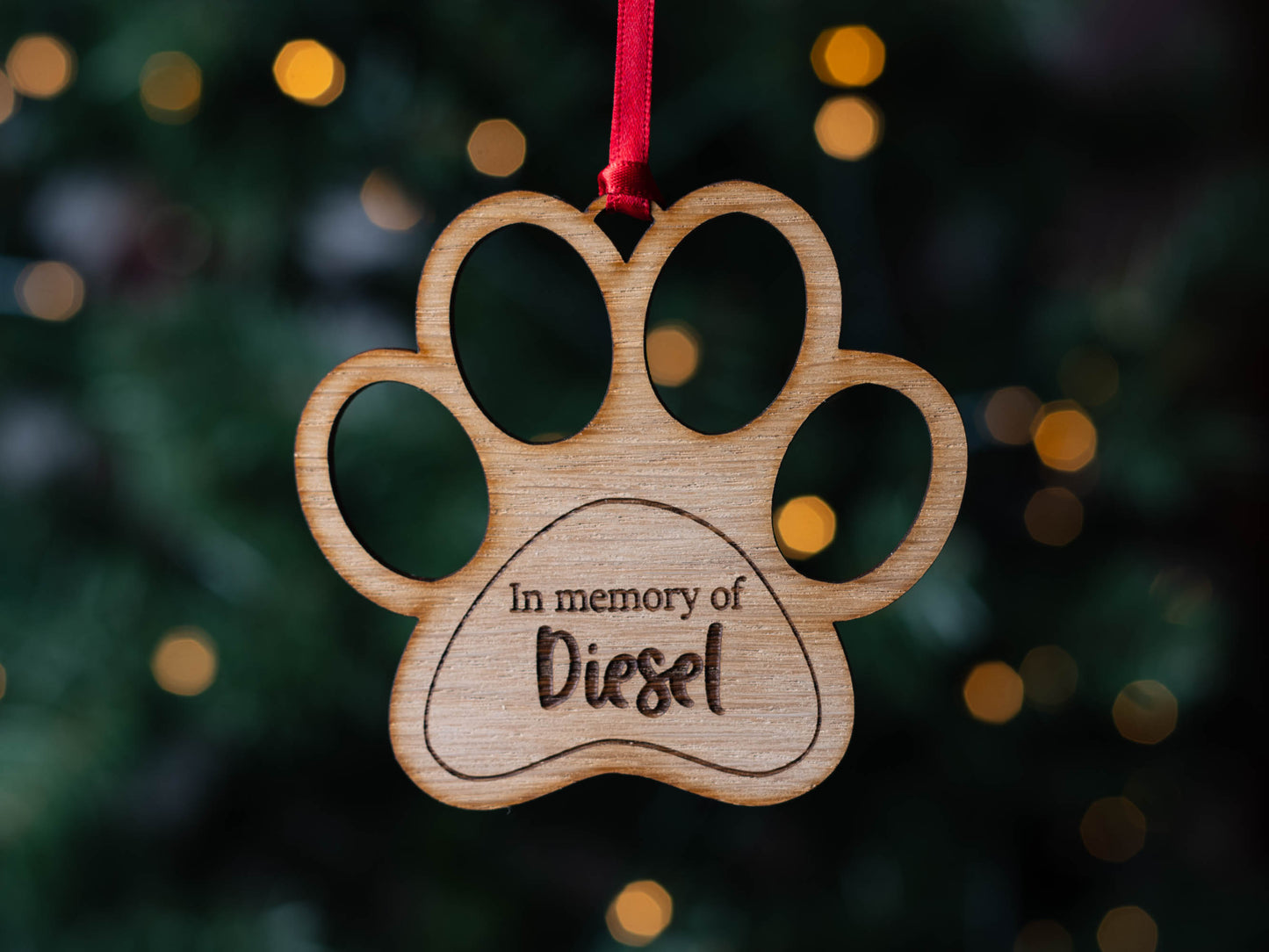 paw print memorial bauble