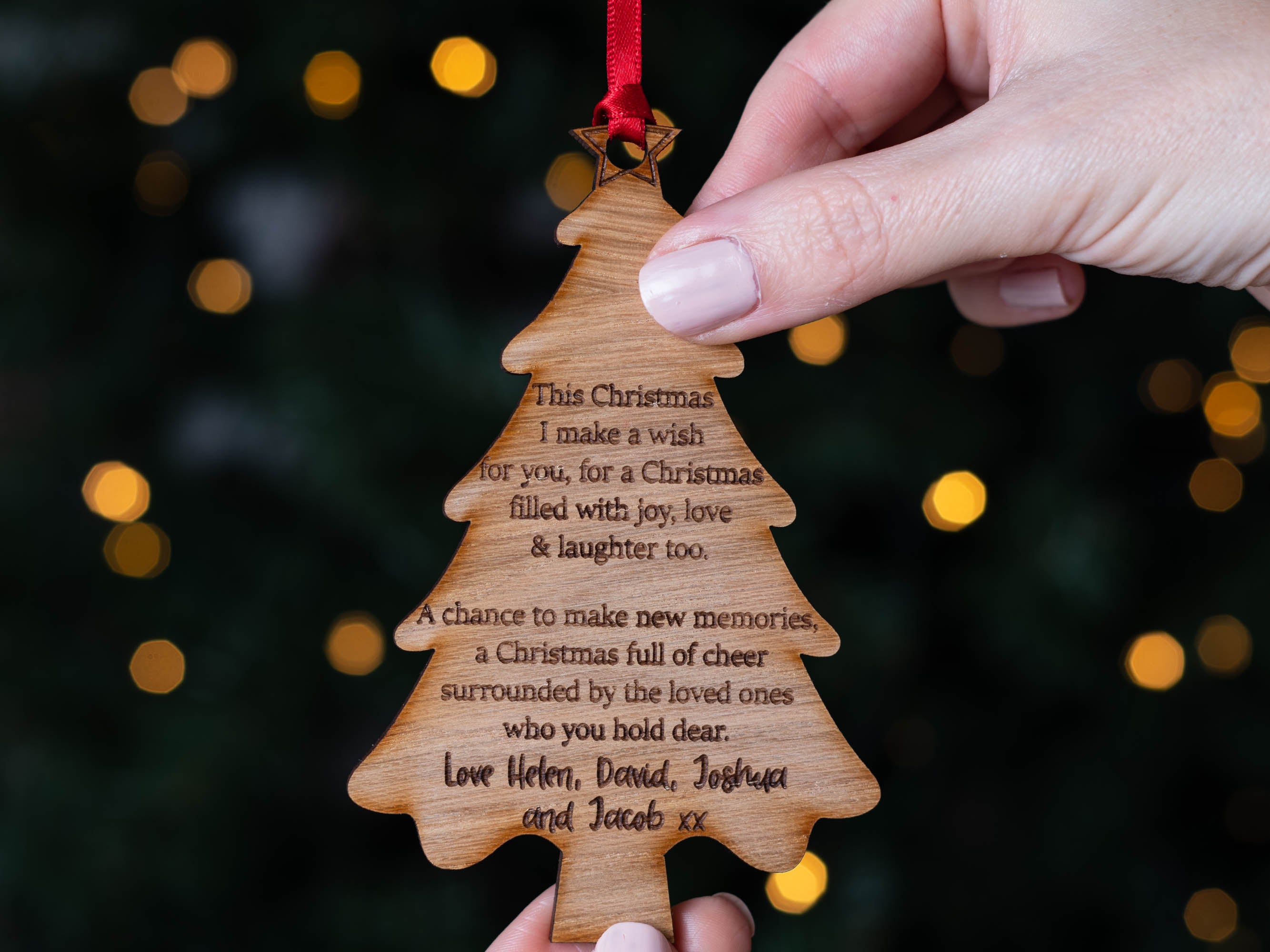 Personalised Christmas Wishes Bauble Sprinkled with Magic