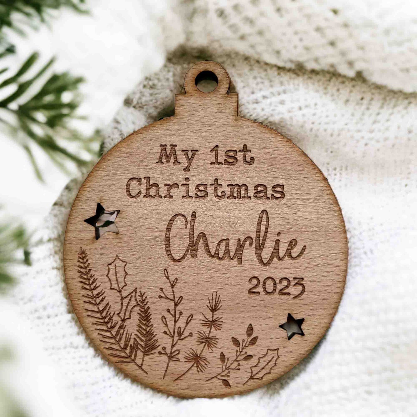 Personalised First Christmas Bauble Photo Prop