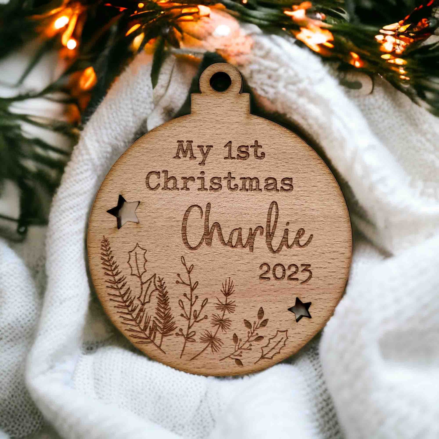 My 1st Christmas Wooden Bauble Photo Prop
