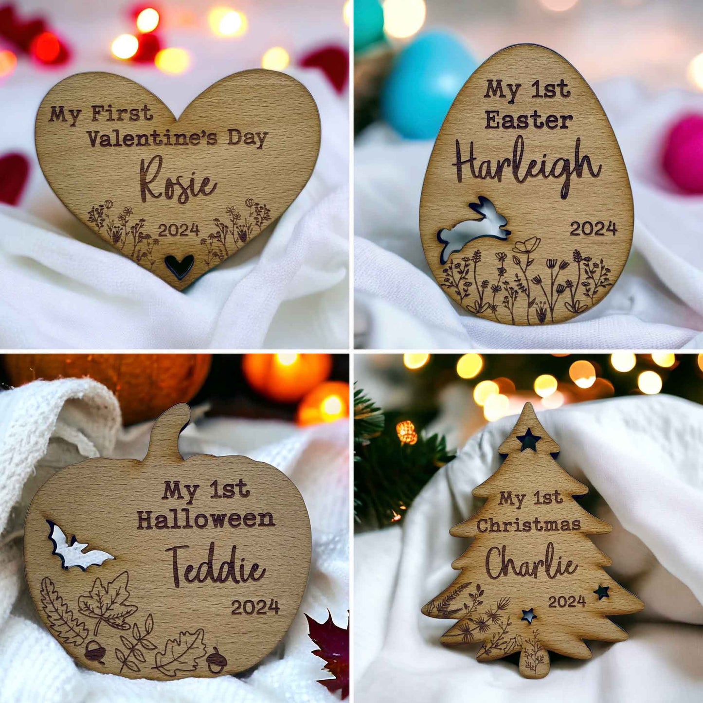 Baby's First Christmas Plaque- Personalised Tree