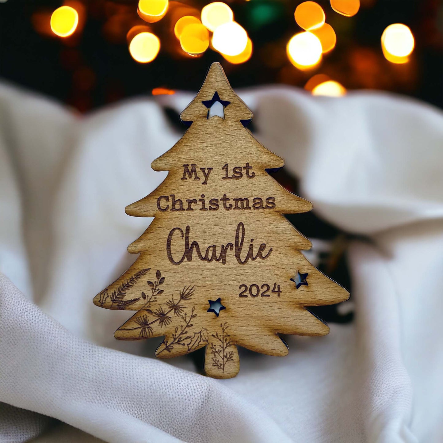 Baby's First Christmas Plaque- Personalised Tree