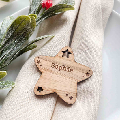 Personalised star christmas place name setting