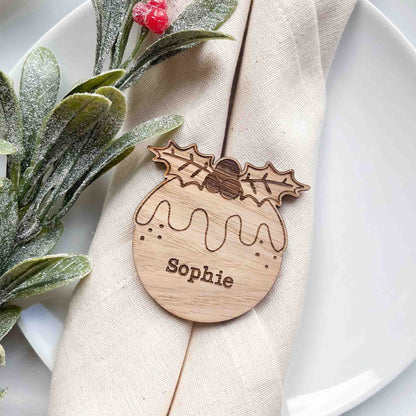 Christmas Pudding Place Name Setting