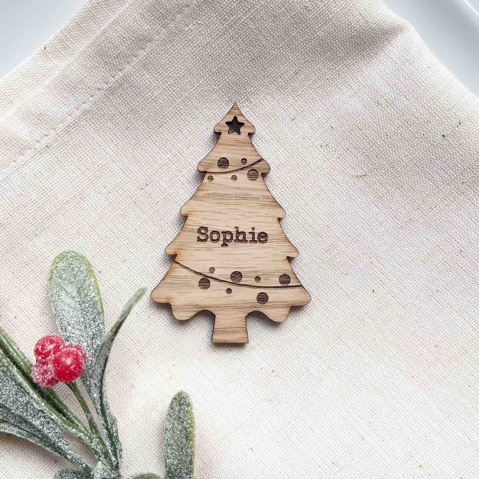 Christmas Dinner Table Favour Name Card