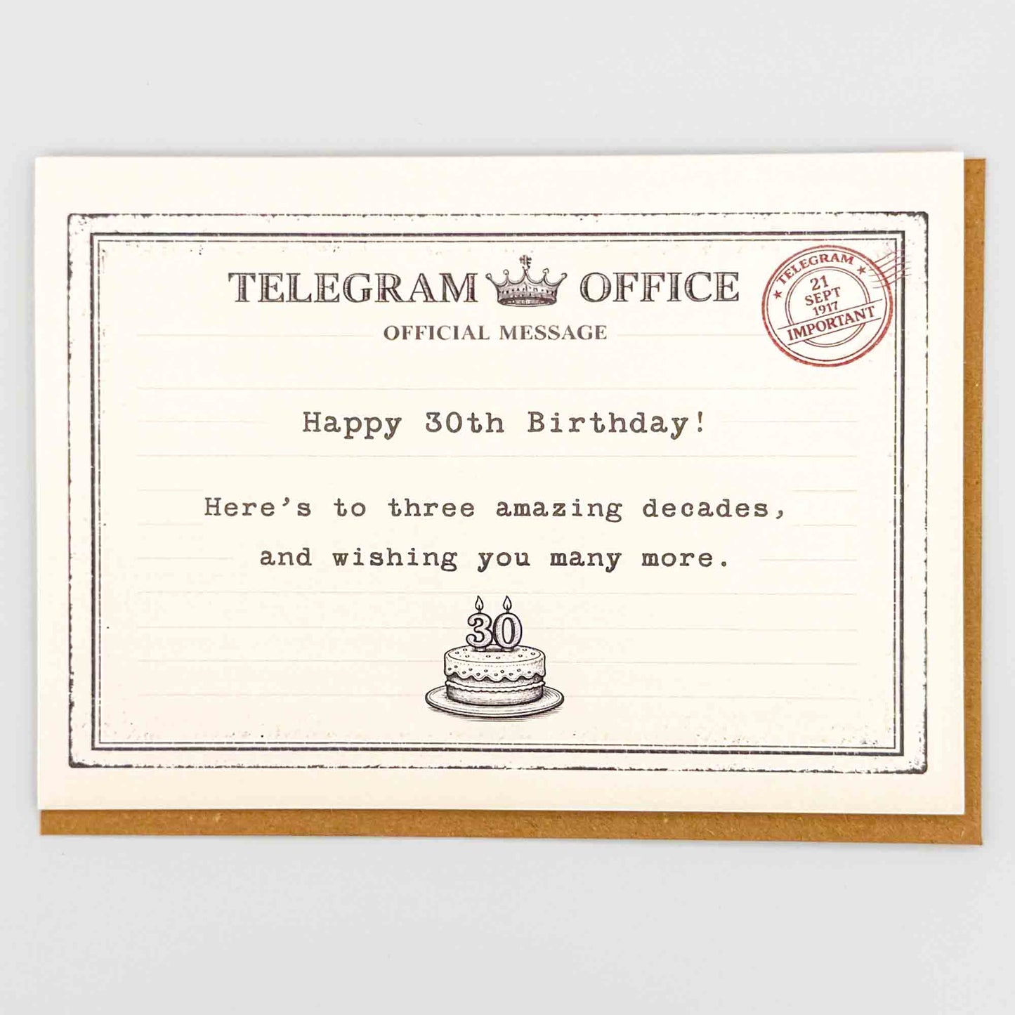 Happy 30th Birthday Telegram Card