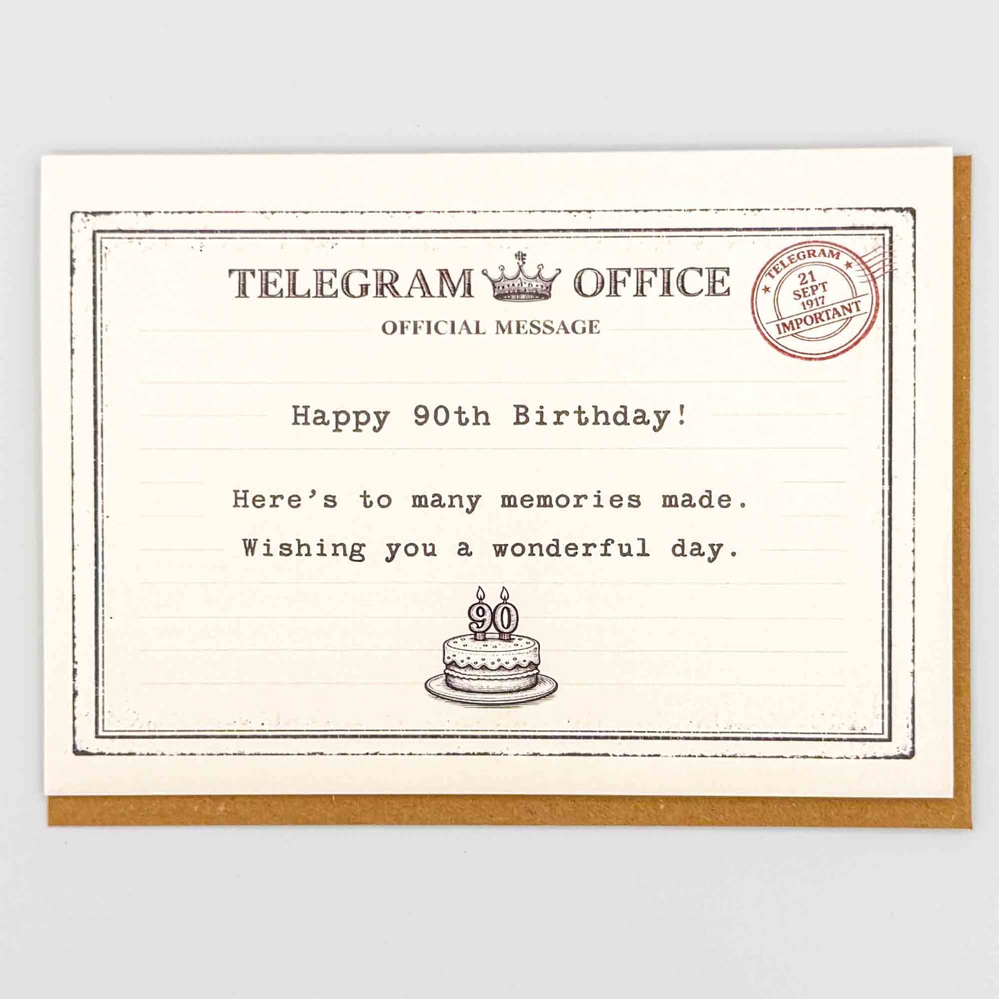 Happy 90th Birthday Telegram Card