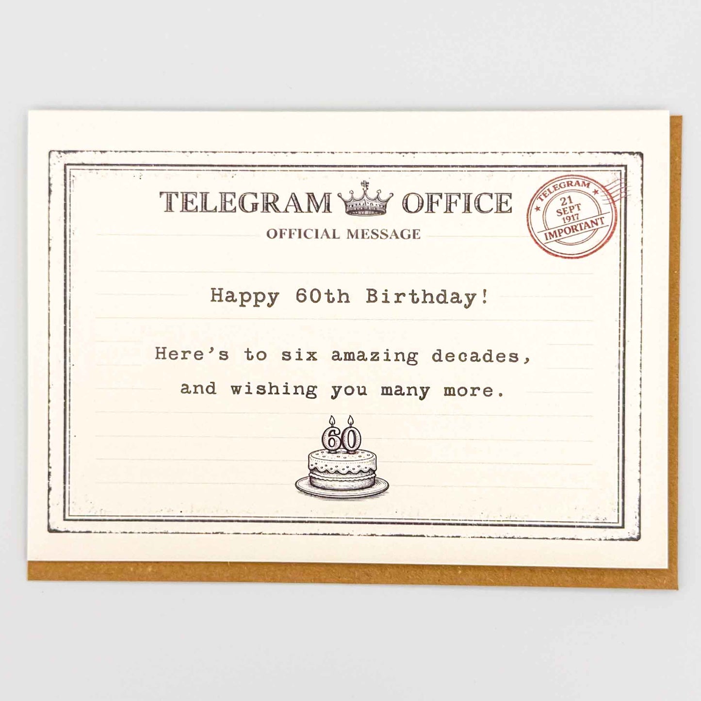 Happy 60th Birthday Telegram Card