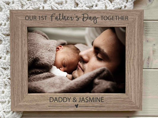 1st First Fathers Day Gift Personalised Photo Frame