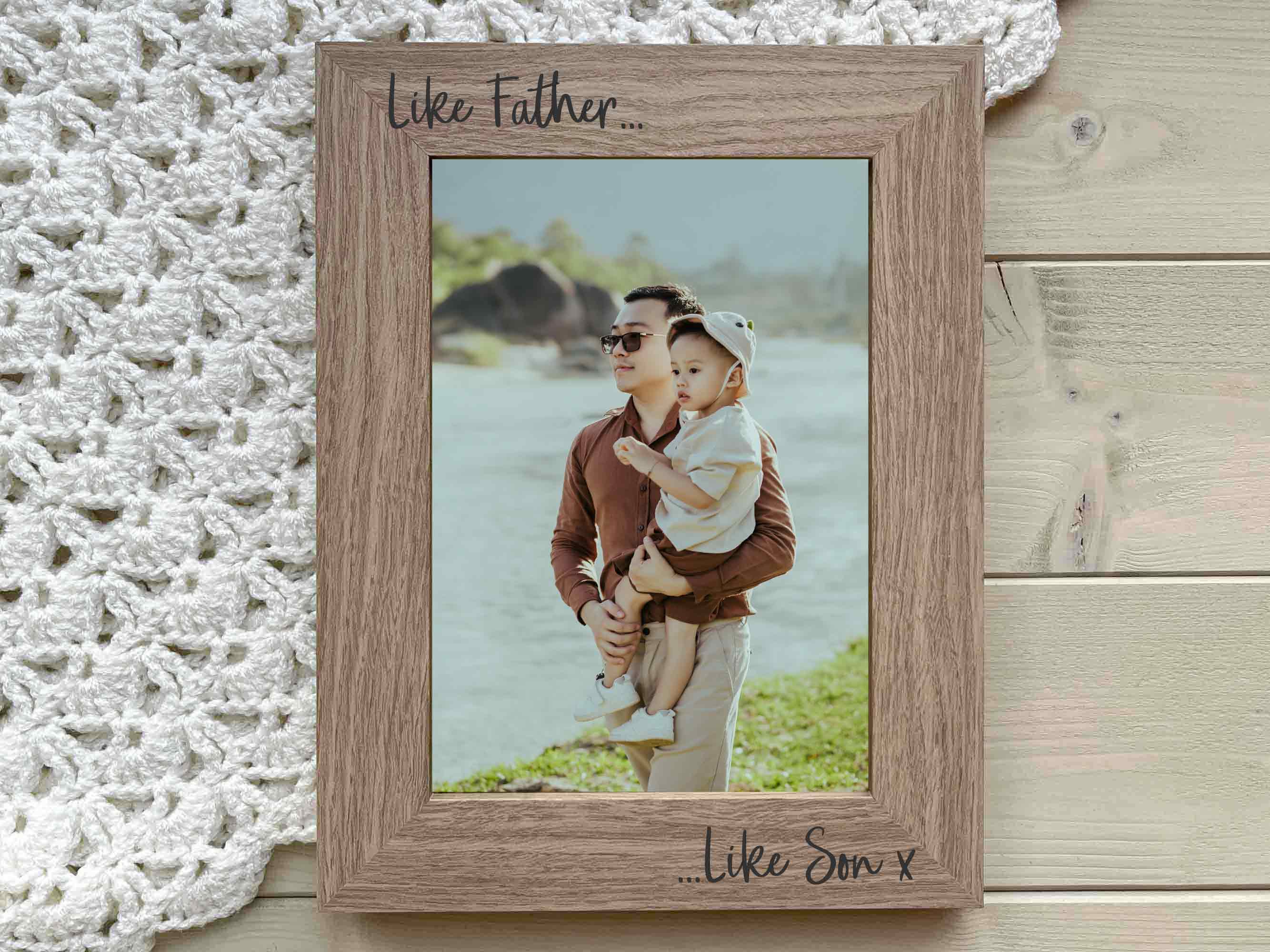 Father and store son photo frame