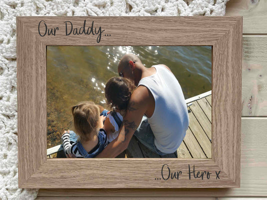 Our Daddy Our Hero Photo Frame Gift Fathers Day Christmas Birthday