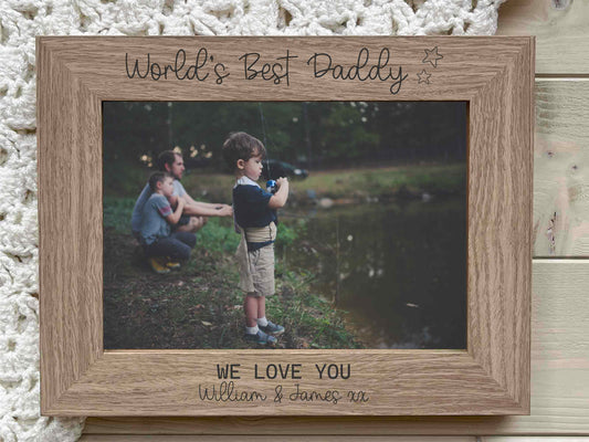 World's Best Daddy Personalised Photo Frame Gift Fathers Day Gift Christmas Gift