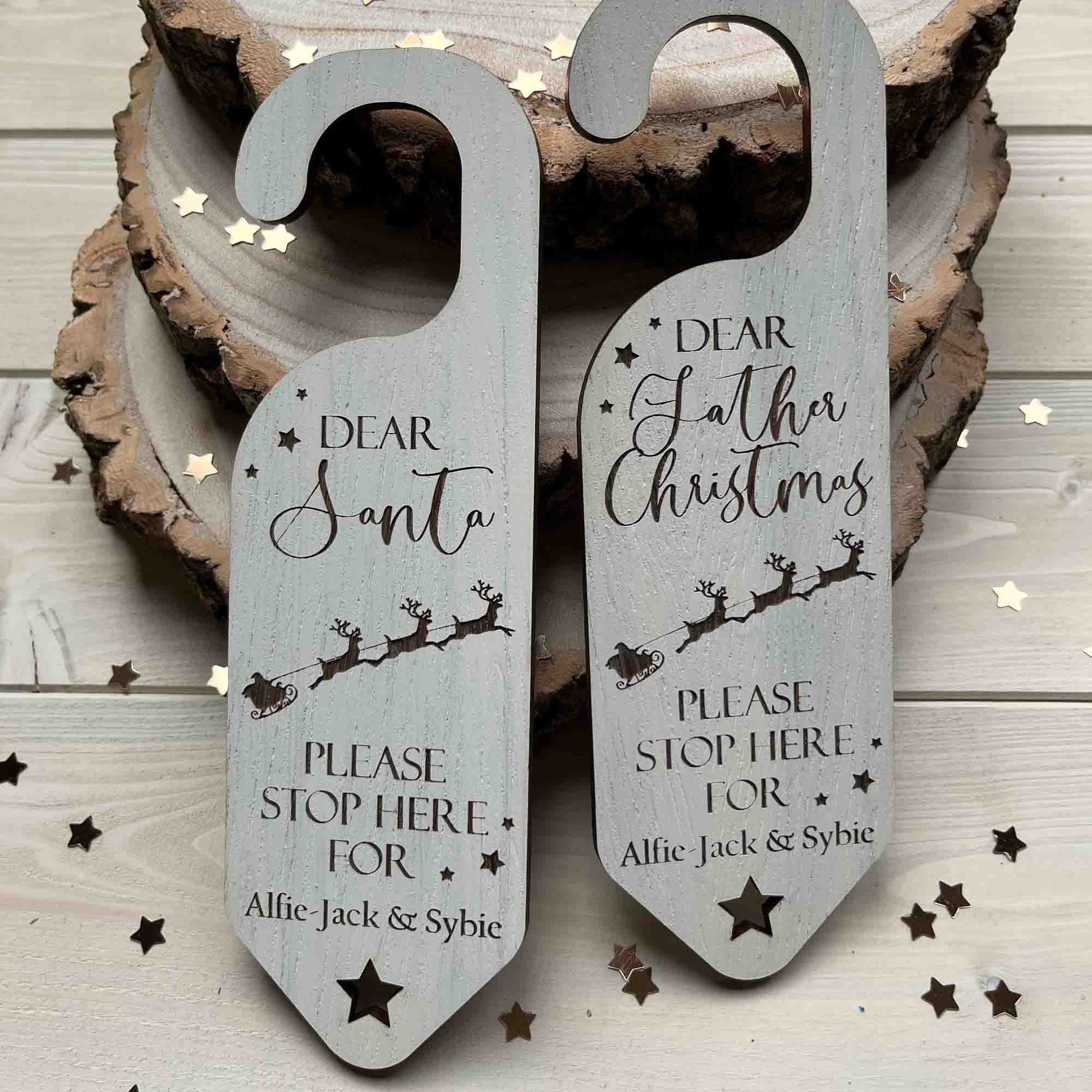 santa stop here door hanger