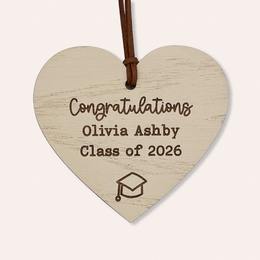 Personalised Congratulations Class of 2026 Heart Gift