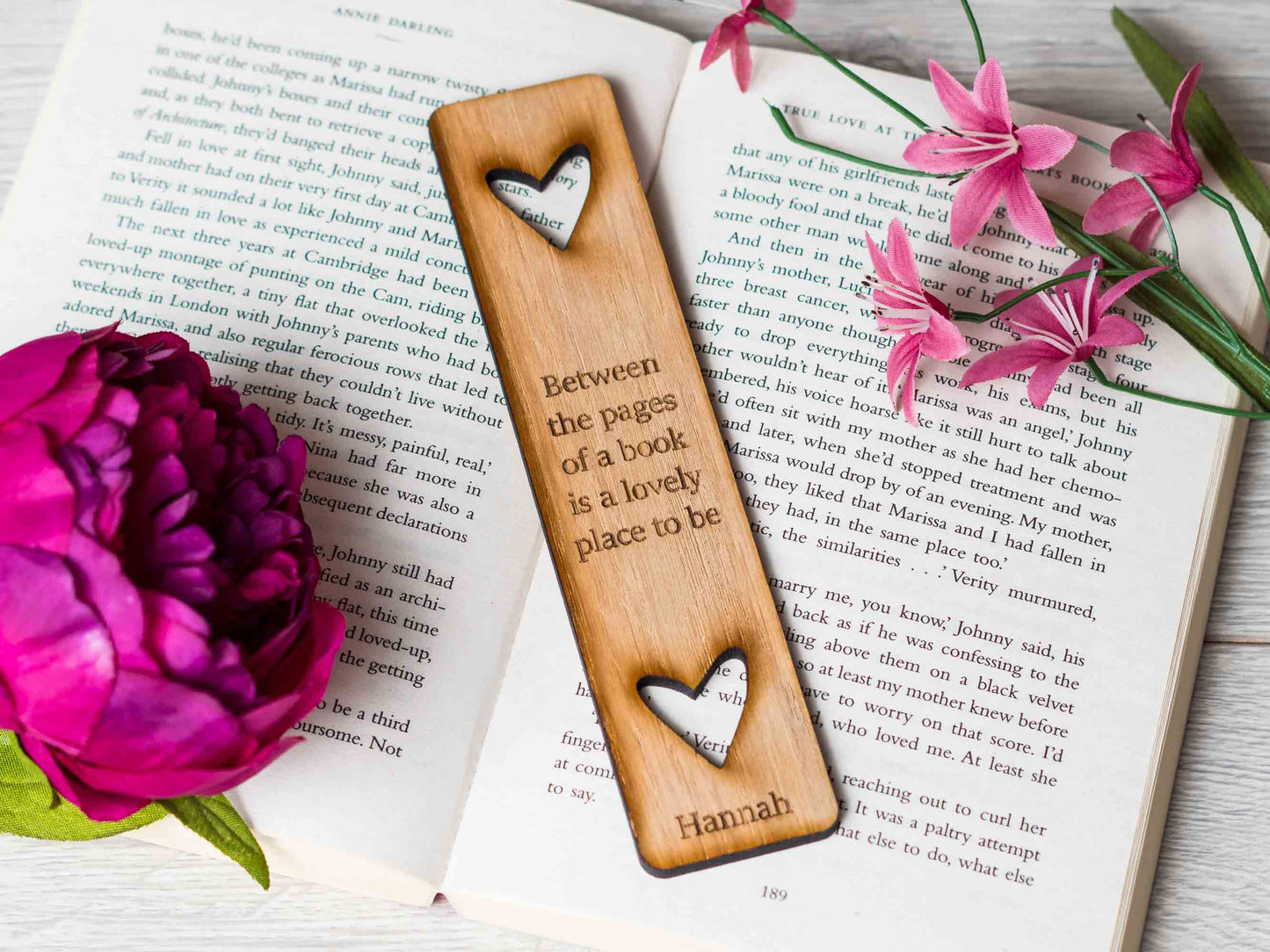 Between the pages of a book is a lovely place to be quoted on bookmark