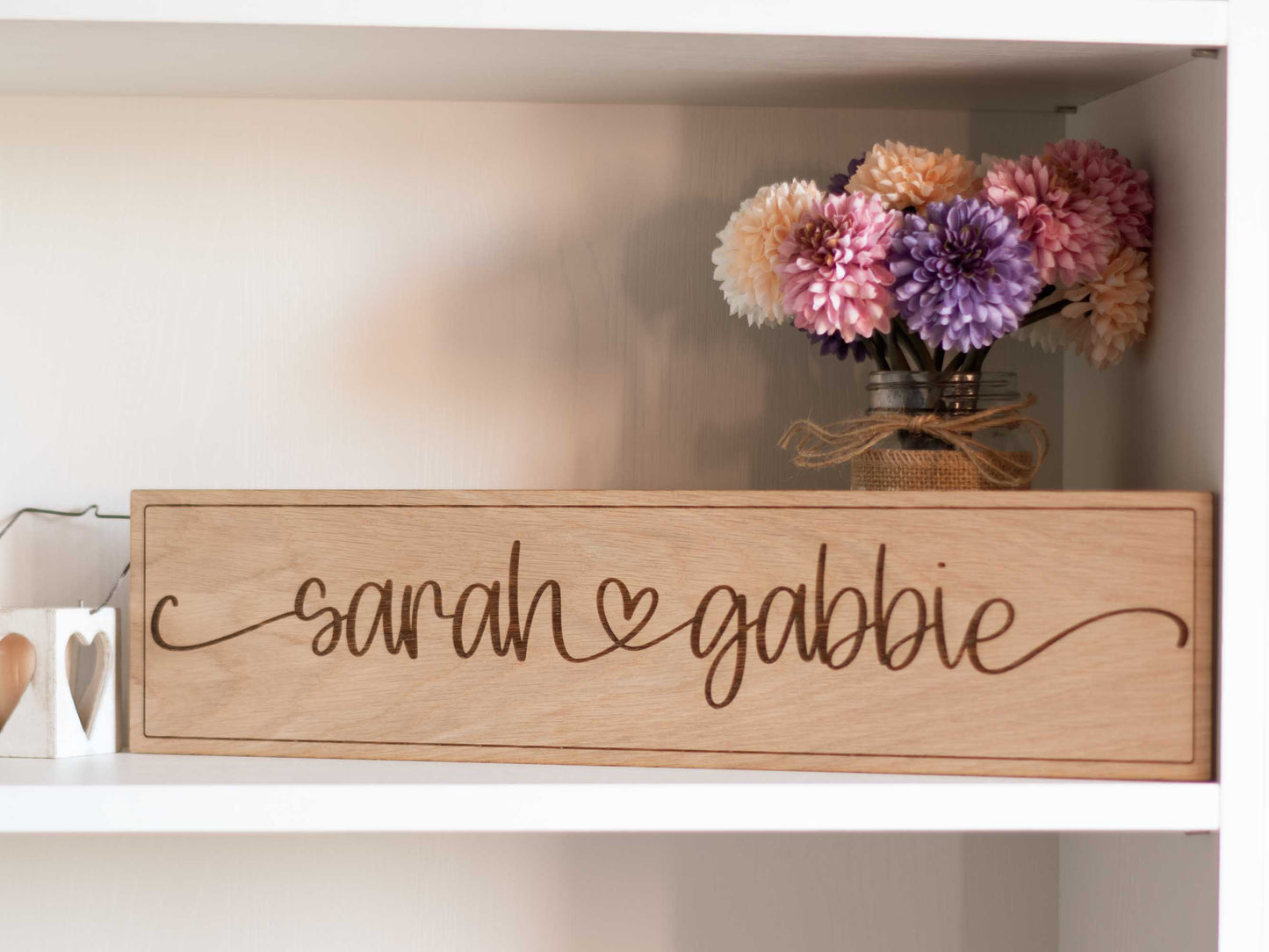 couple names sign wooden