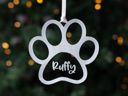 personalised paw print bauble