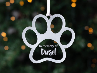 personalised dog cat memorial bauble