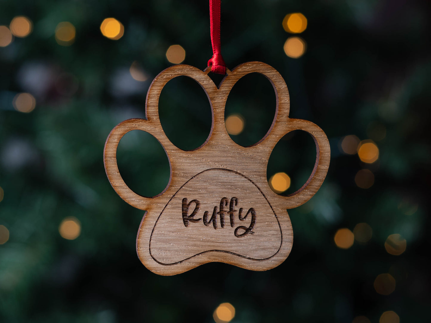 christmas paw print dog cat decoration