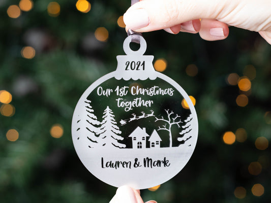 personalised couple bauble