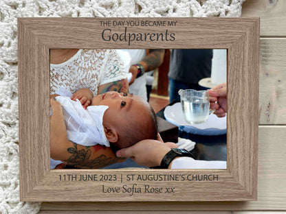 Godparents Photo Frame Gift, Christening Baptism Gift