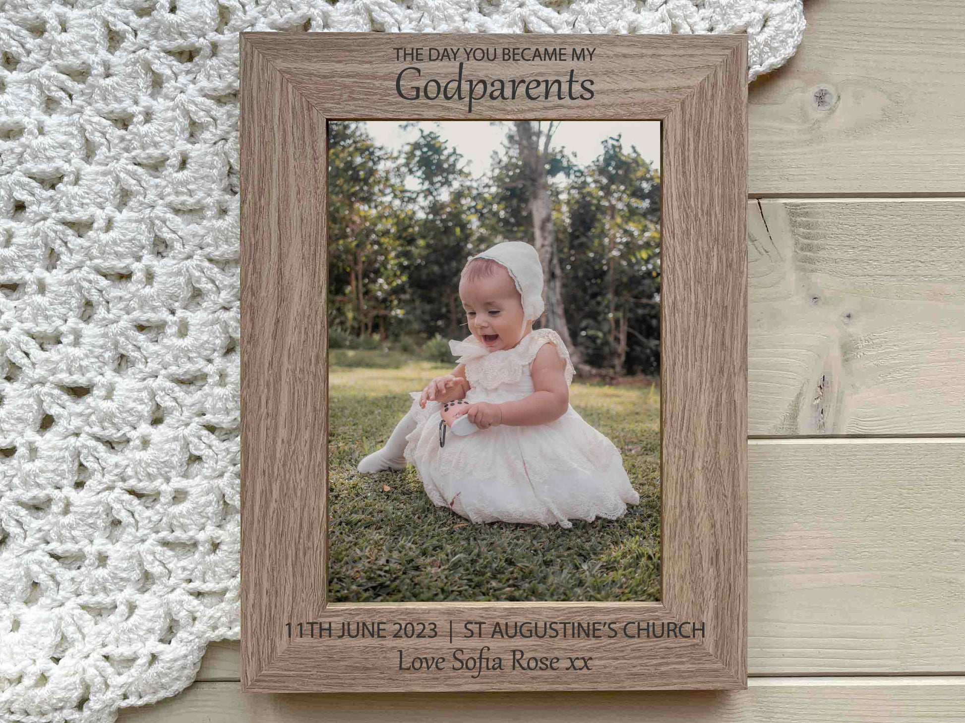 The day you became my Godparents picture frame gift