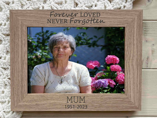 Personalised Memorial Photo Picture Frame Forever Loved, Never Forgotten