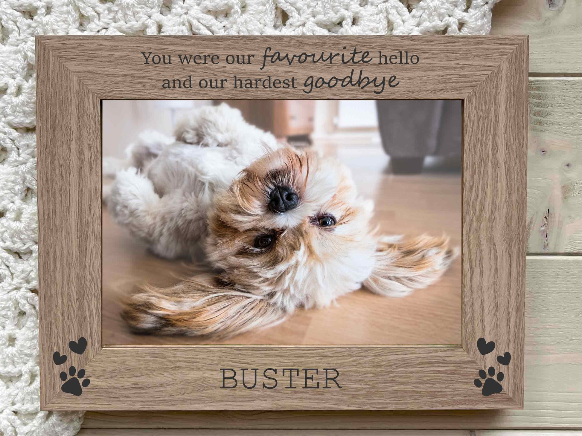 Pet Memorial Photo Frame - Our Favourite Hello And Our Hardest Goodbye