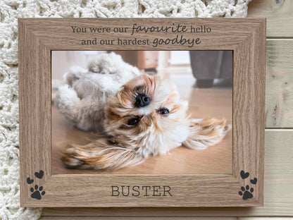 Pet memorial photo frame, dog memorial, cat memorial keepsake