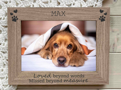 Pet memorial photo frame, dog memorial, cat memorial remembrance keepsake