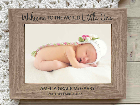 personalised baby arrival photo frame