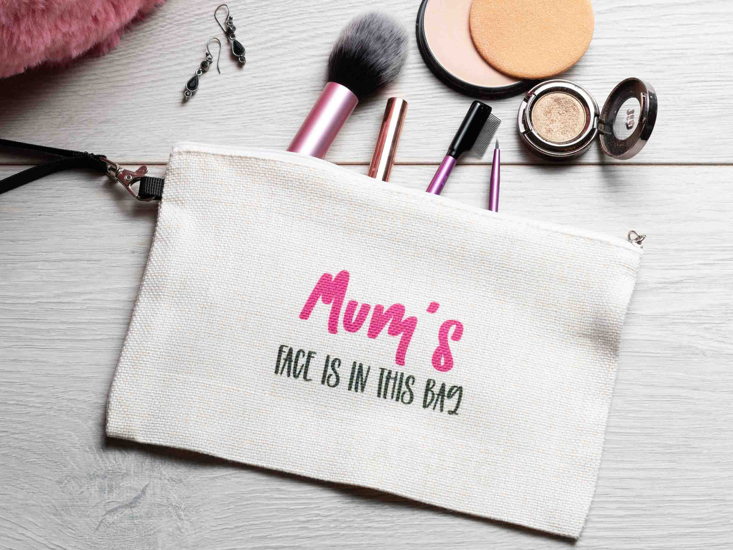 personalised makeup bag face is in this bag