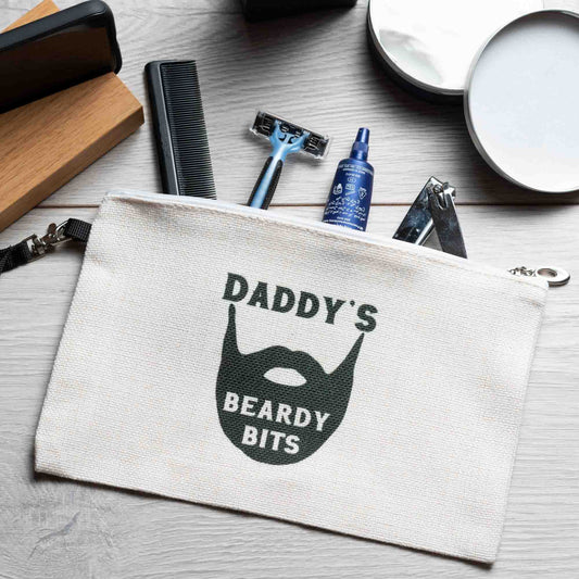 mens personalised wash bag beardy bits gift