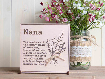 Personalised Mum Nan Definition Sign