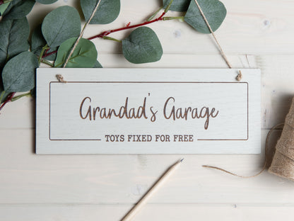 grandad's garage hanging sign