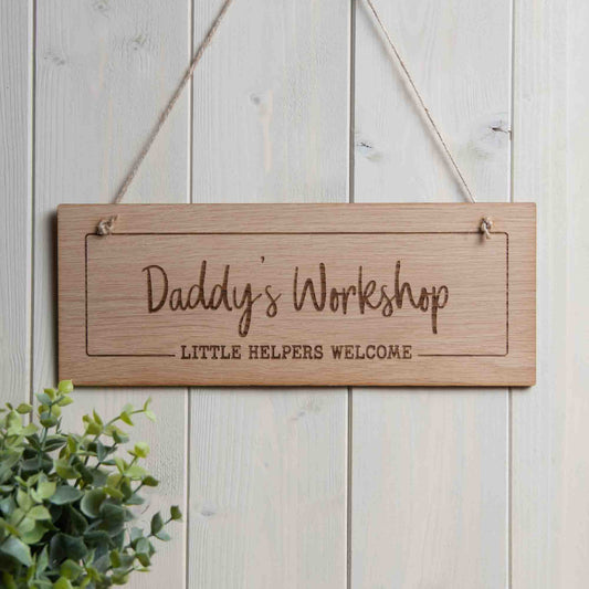 Personalised workshop sign little helpers welcome