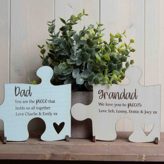 Giant jigsaw piece sign gift for dad grandad