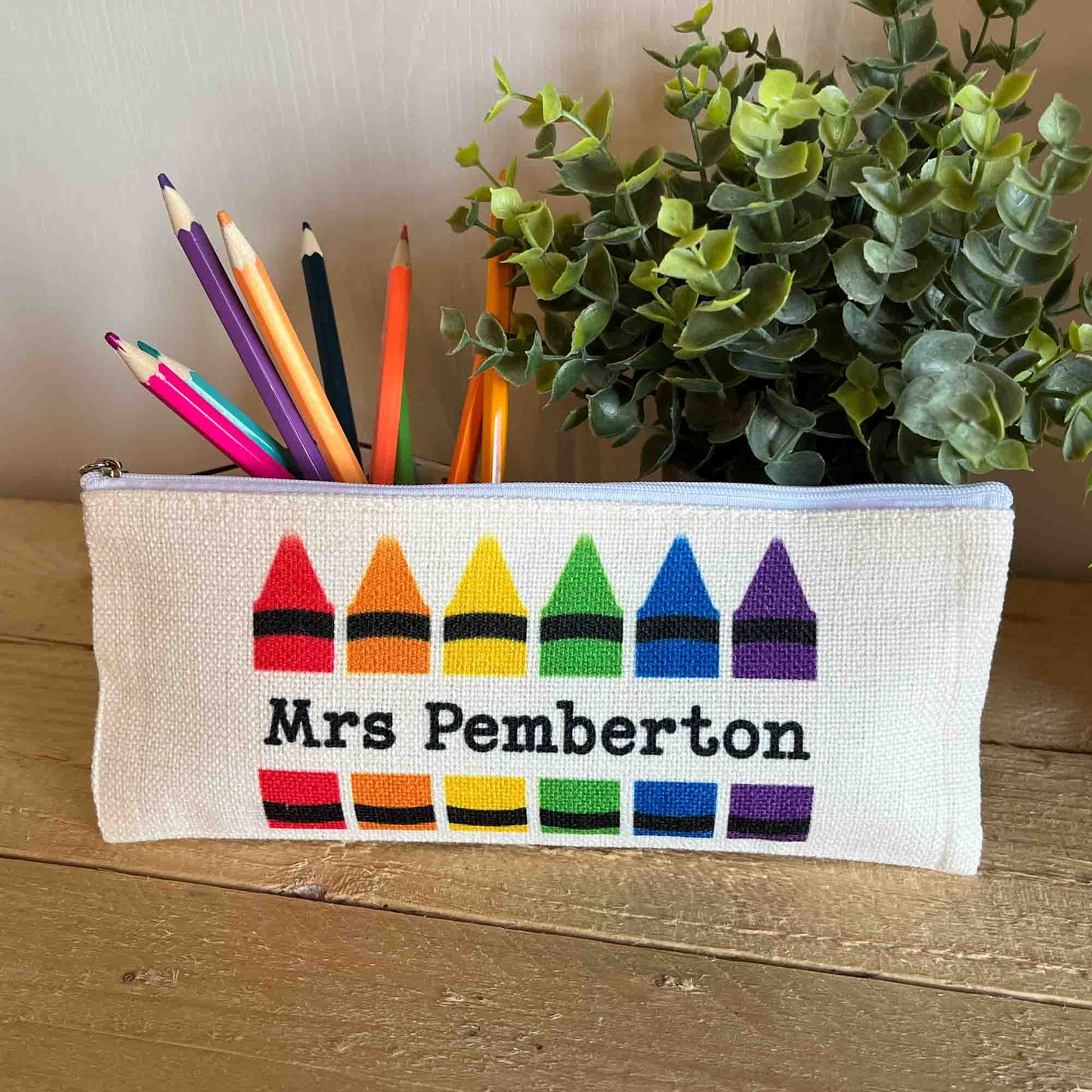 Personalised Crayon Teacher Pencil Case