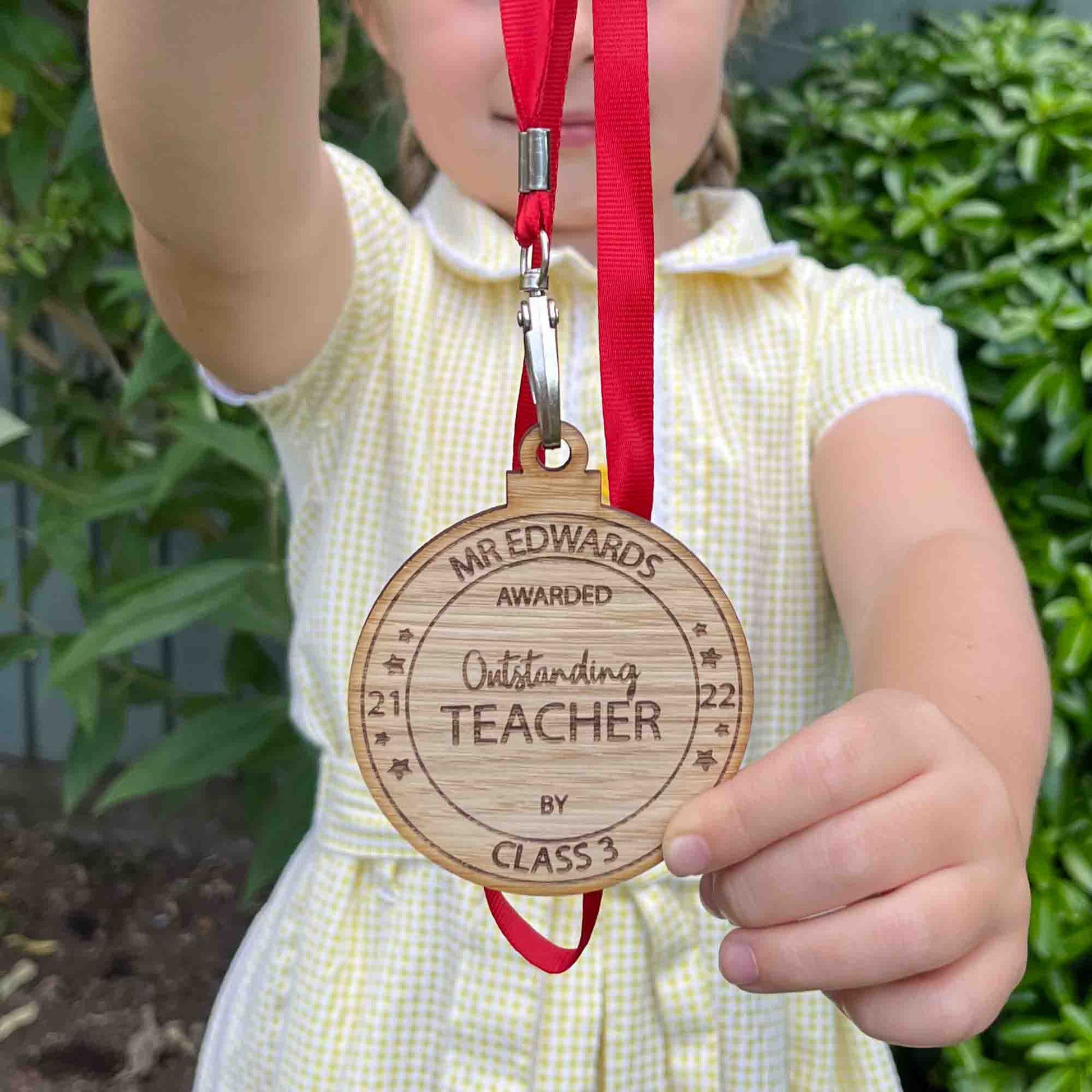 personalised medal for teacher