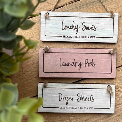 mini small signs for laundry organisation