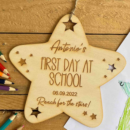 first day at school photo prop in shape of a star