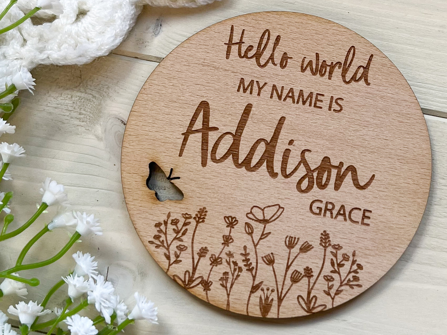 Hello World My Name Is Announcement plaque