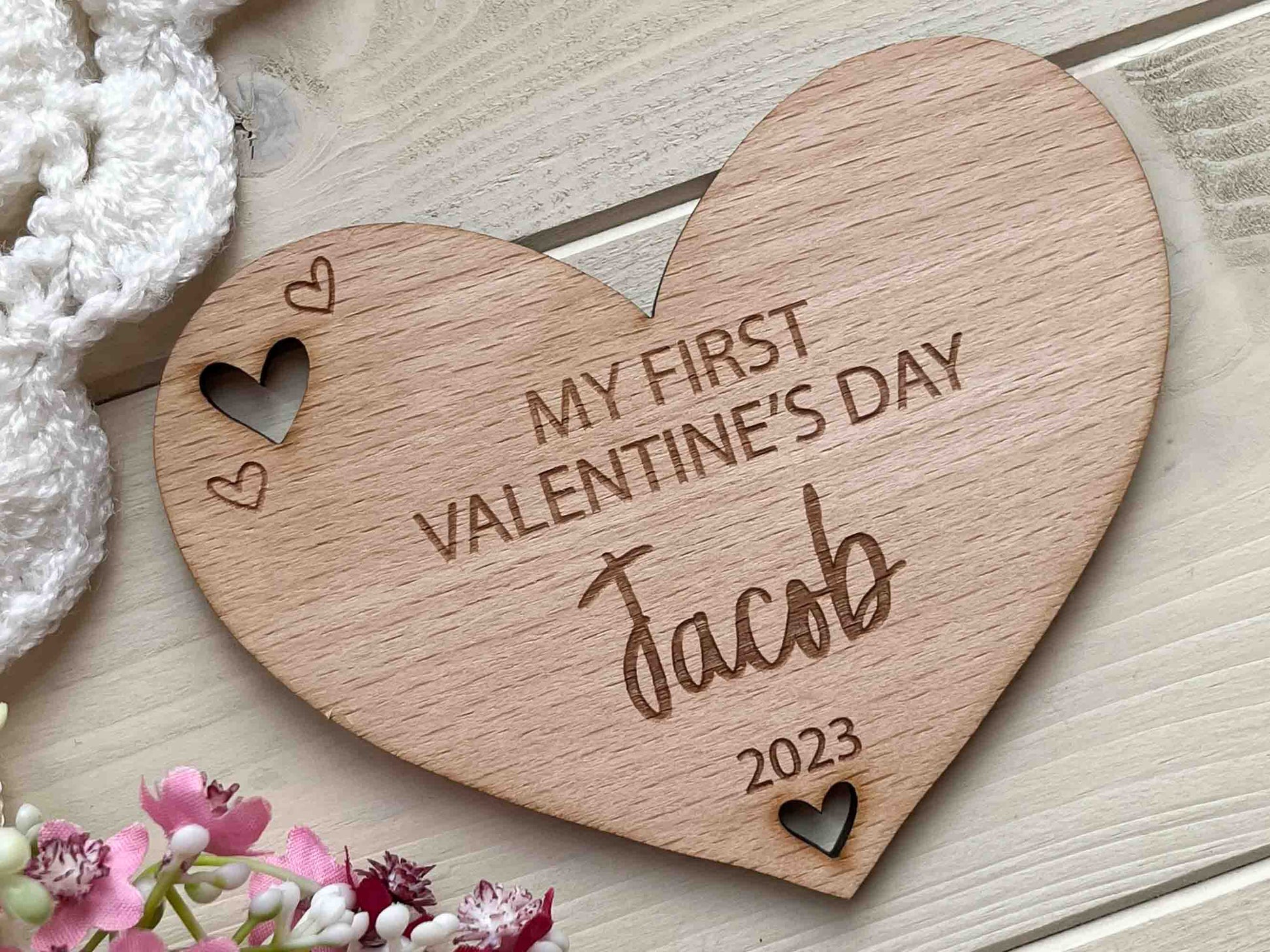 first valentines personalised with name for photos