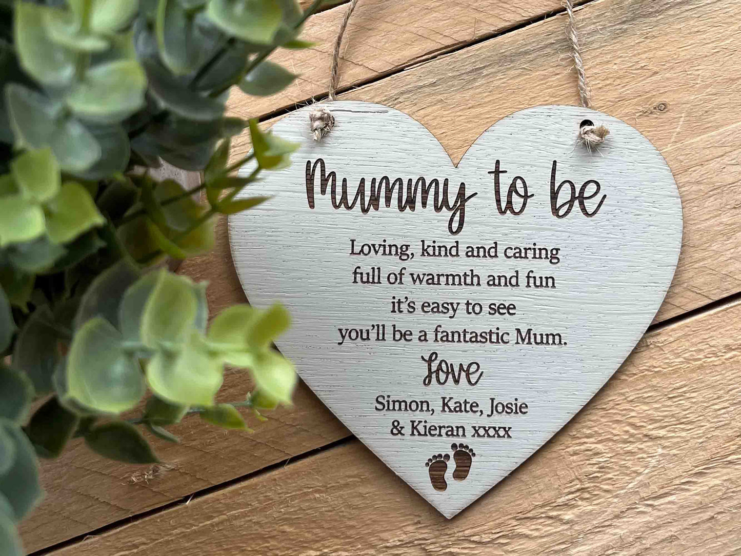 personalised mummy to be sign plaque
