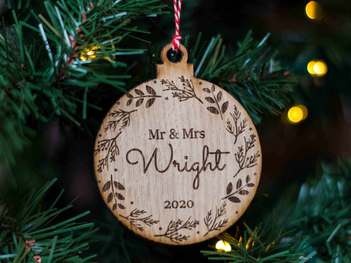 Personalised Christmas Mr & Mrs Bauble present first christmas married gift present