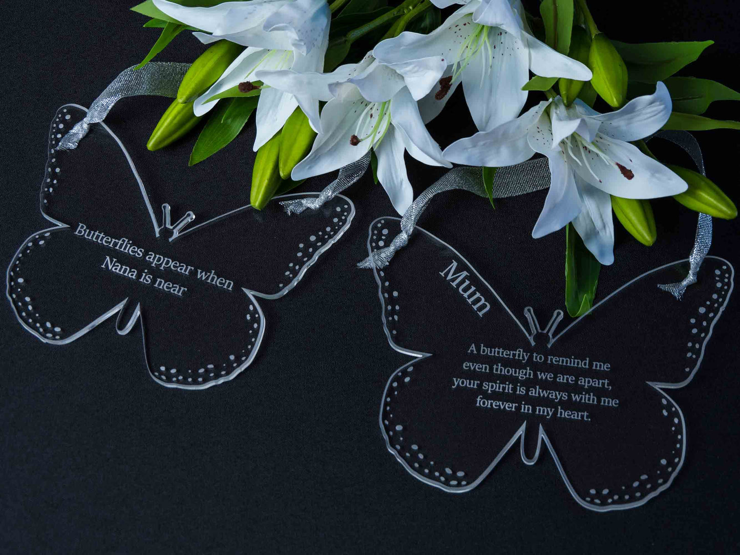 memorial hanging butterfly sign