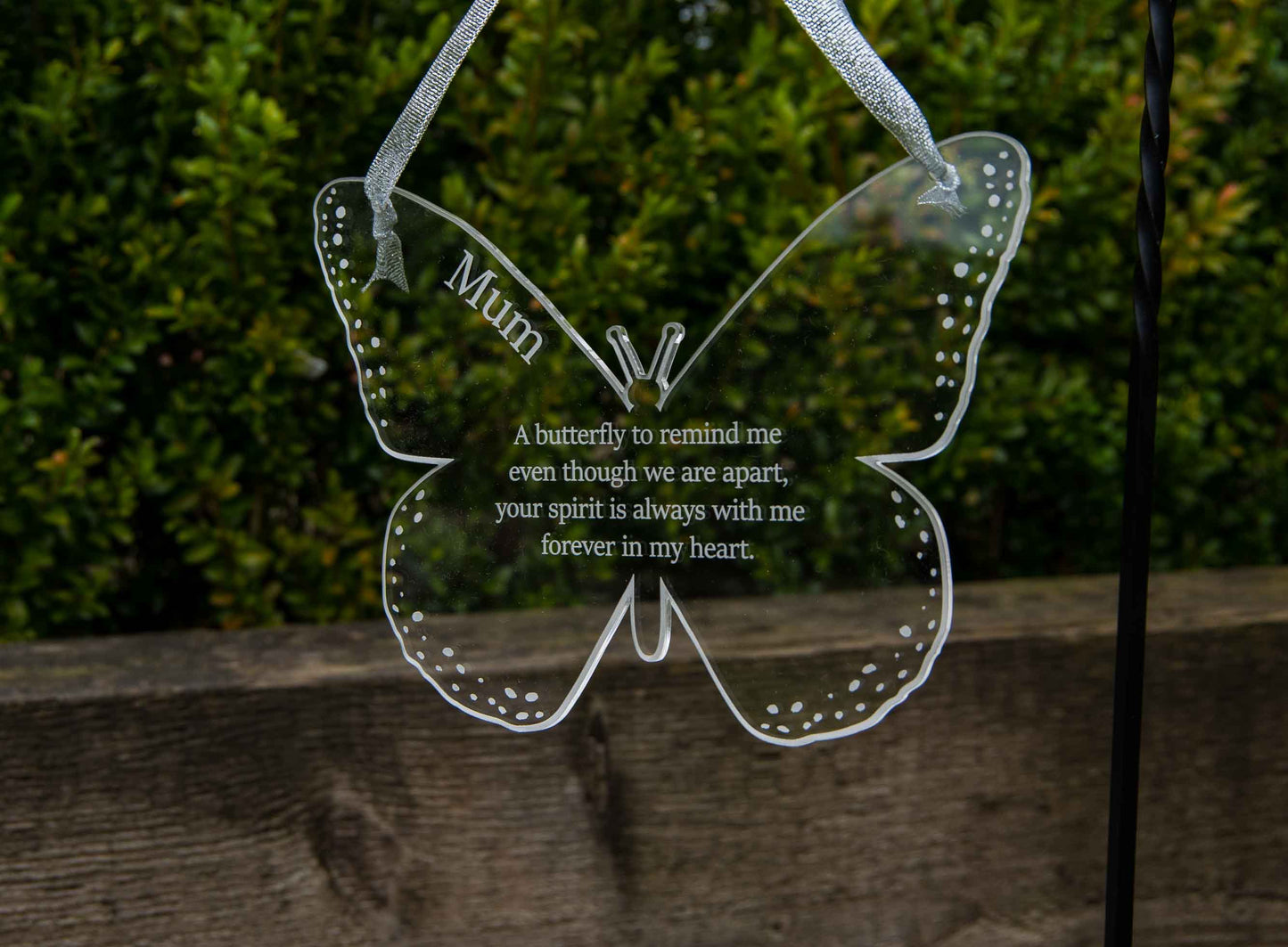 outdoor memorial butterfly sign