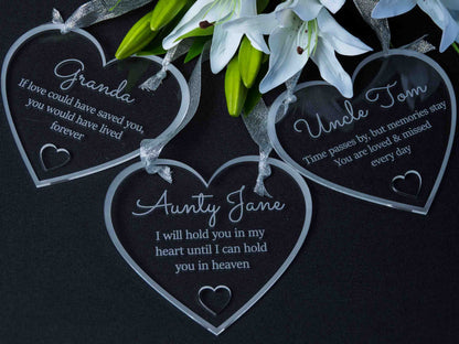 memorial heart hanging sign